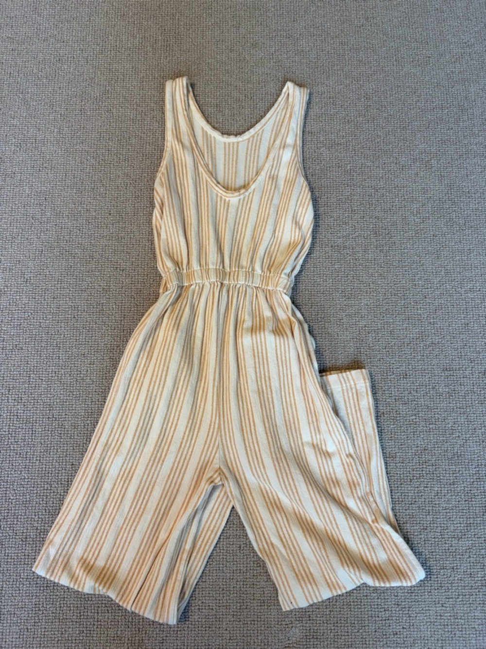 Zara Girls Cream & Orange Striped Sleeveless Jumpsuit (Size 11-12) - Picture 5 of 5